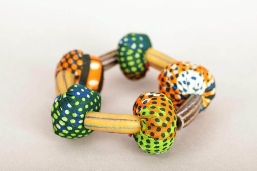 Bracelet en perles et tissu wax – Image 4