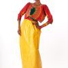 Ensemble "Maé B.B." longue unie en bazin africain