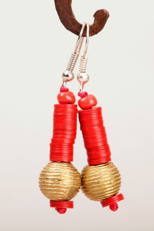 Boucles d'oreilles africaine bronze et bakélite : Avepozo – Image 3