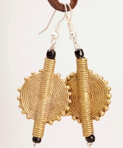 Boucles d'oreilles africaines à perles de bronze sense