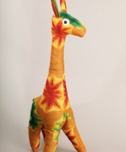 Grande girafe en tissu africain : Gilda
