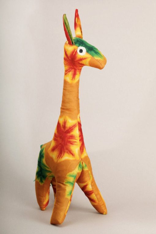 Grande girafe en tissu africain : Gilda
