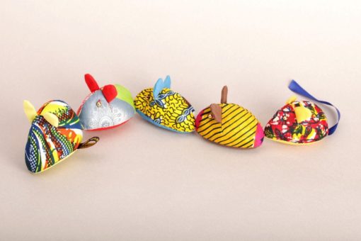Guirlande de souris en tissu africain