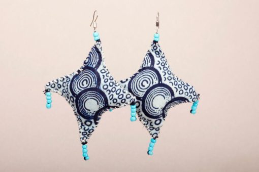 Boucles d'oreilles en tissu africain : talisman – Image 2