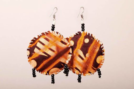 Boucles d'oreilles en tissu africain : talisman – Image 6