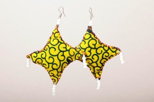 Boucles d'oreilles en tissu africain : talisman – Image 3