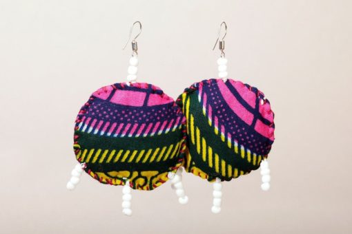 Boucles d'oreilles en tissu africain : talisman – Image 5