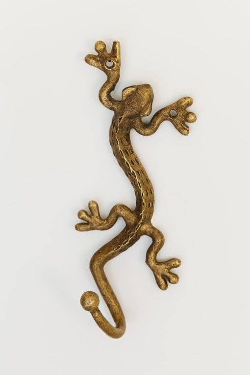 Patère africain en bronze "Gecko"
