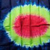 Bazin vert anis, rose et bleu, motif tamberma