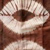 Tissu africain en bazin ivoire et brun, motif feuilles de palmier
