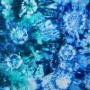 Calicot blanc, bleu et vert, motifs niama