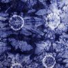 Tissu africain calicot blanc et bleu indigo, motif niama niama