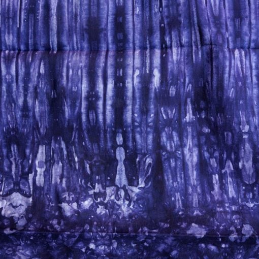 Tissu africain calicot blanc, bleu et indigo, motifs roots