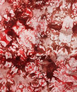 Tissu africain calicot blanc, marron et rouge, motifs brume