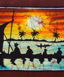 Batik africain : les barques de pêcheurs