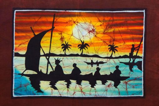 Batik africain : les barques de pêcheurs