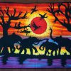 Batik africain : troupeau d'éléphants