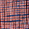 Tissu africain calicot bleu, marron et blanc, motif vichy