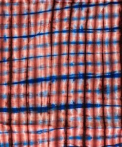 Tissu africain calicot bleu, marron et blanc, motif vichy