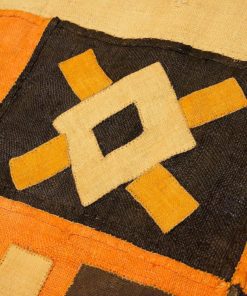 Long raphia du Zaïre aux tons orange (56cm X 262cm)