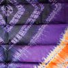 Tissu africain en bazin violet, orange et gris, motif boubou