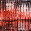 Tissu africain calicot blanc, noir et rouge, motifs roots