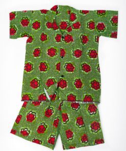 Ensemble chemise et short en wax pour garçon : Marius