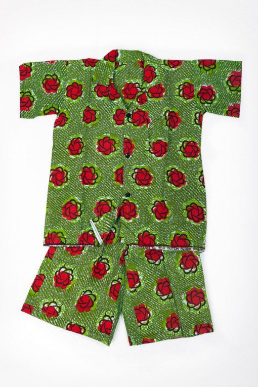 Ensemble chemise et short en wax pour garçon : Marius