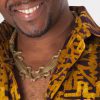 Collier en pâte de verre et grosse pièce de bronze crocodile