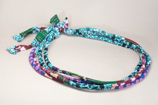 Collier ou ceinture talisman en tissu africain basin ou wax – Image 3