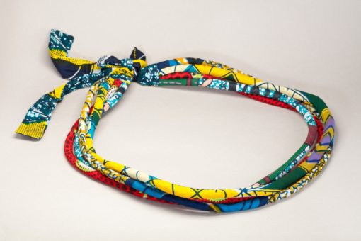 Collier ou ceinture talisman en tissu africain basin ou wax – Image 2