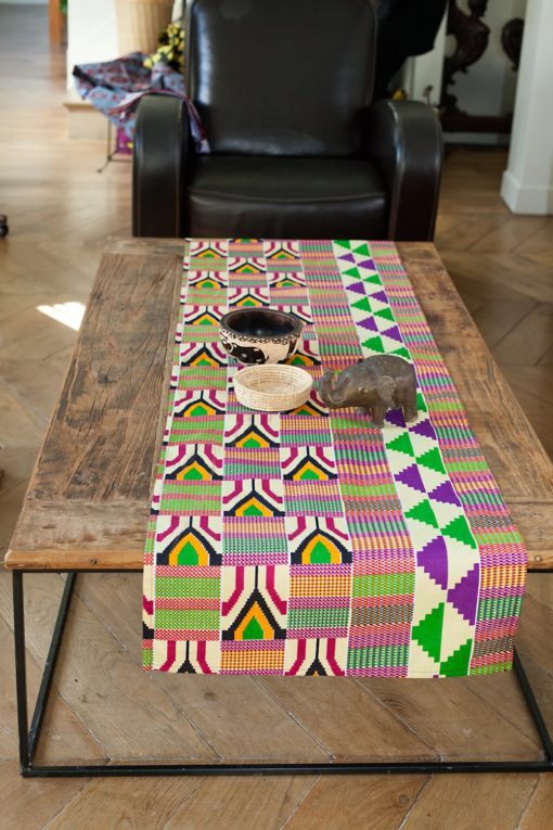 Chemin de table tissu africain wax