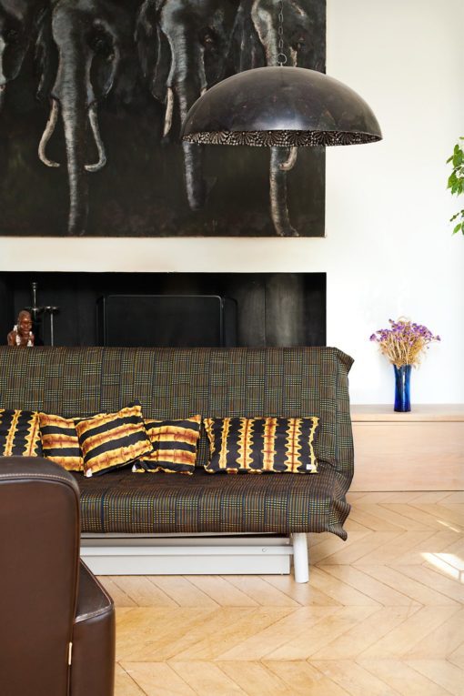 Housse de coussin en tissu africain bazin – Image 2