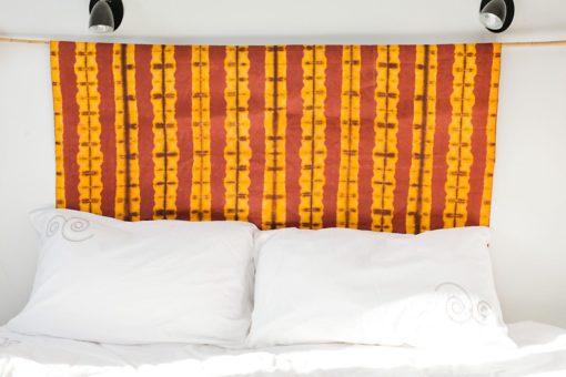 Tête de lit en tissu africain bazin