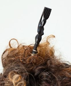 Pic cheveux bois d'ébène et os de zébu recyclé