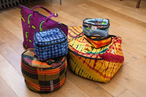 Trousse de toilette vanity en tissu africain : Classique – Image 2