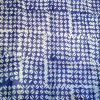 Tissu africain batik au tampon bleu et blanc, motif petits cauris