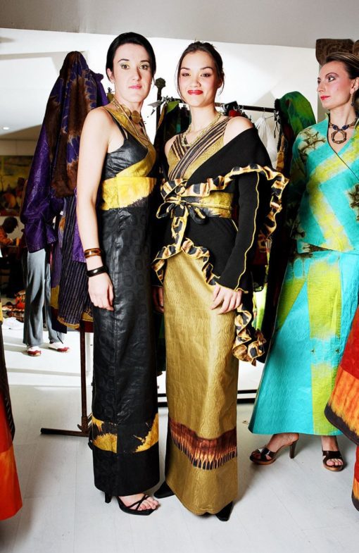 Robe africaine longue "Cauris" en bazin – Image 4