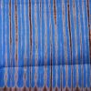 Tissu africain en bazin bleu, gris et brun, motif étoffe