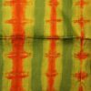 Tissu africain en bazin vert nature et orange, motif infini