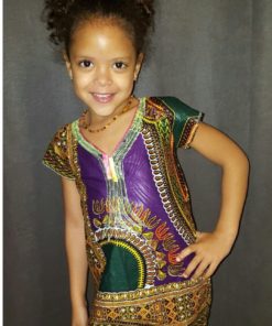 Robe fillette traditionnelle en tissu africain " Angelina "