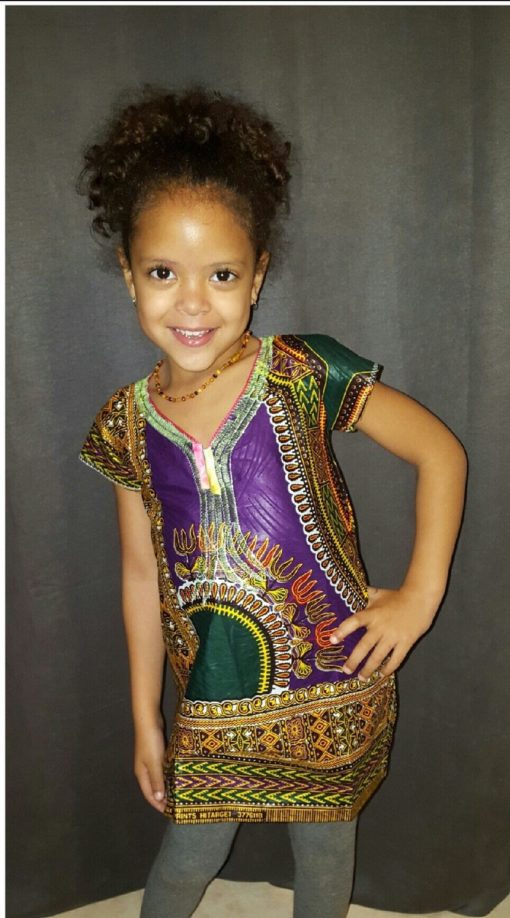Robe fillette traditionnelle en tissu africain " Angelina "