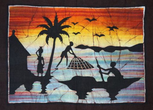 Batik africain : les pêcheurs au filet
