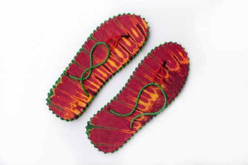 Tongs africaines en tissu et  perles – Image 5