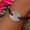 Bracelet ethniques Touareg médaillon en argent et cuir