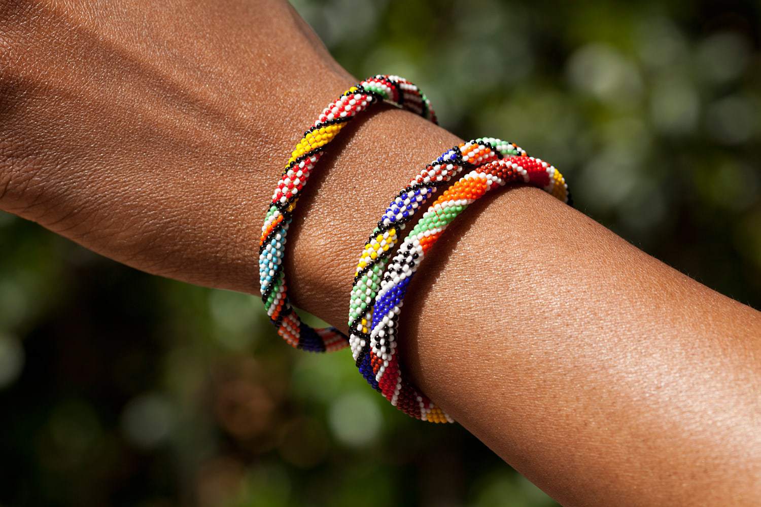 MCohen Bracelet Africain Disques dArgent  Noir pour Femme