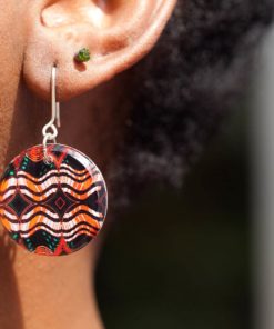 Boucles d’oreilles en résine et pagne » Disque »