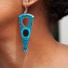Boucles d’oreilles en résine et pagne "Cône"
