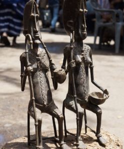 Couple de vieux Dogons en bronze - Africouleur