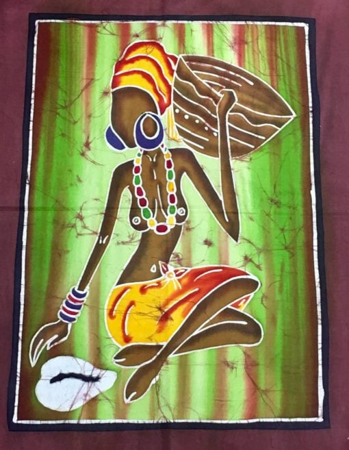 Batik africain : Dame au cauris